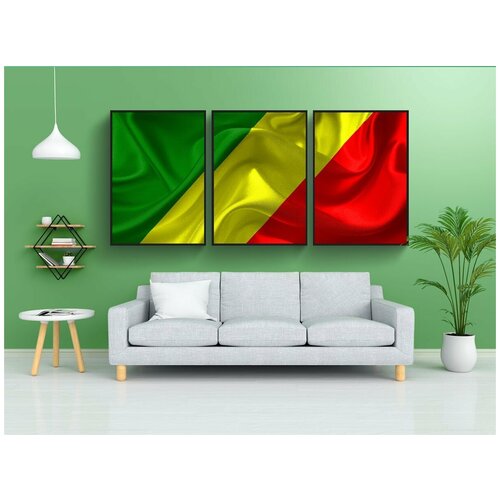 фото Набор модулных постеров для интерьера "флаг, конго, африке" 60x90 см. в тубусе, без рамки lotsprints