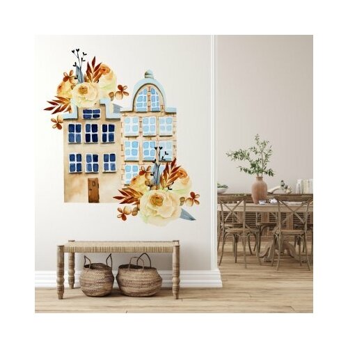 Наклейка интерьерная на стену «Сухоцветы у окна»