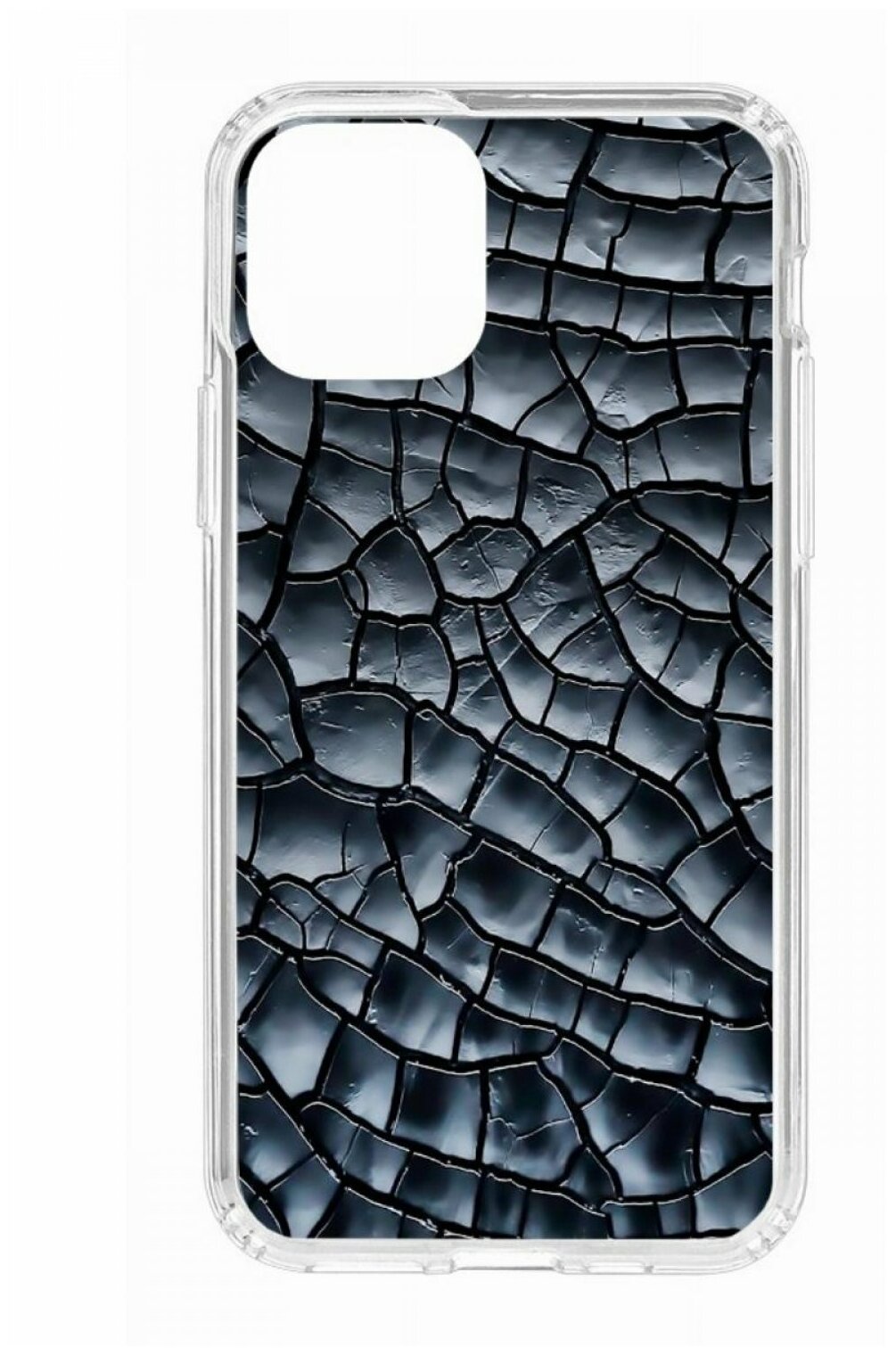 Чехол для iPhone 11 Pro Kruche Print MagSafe Cracks,прозрачная накладка с защитой камеры,с рисунком,противоударный силиконовый бампер с принтом