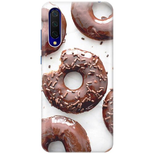 фото Силиконовый чехол на xiaomi mi 9 lite / cc9 / сяоми ми 9 лайт / ми сс9 с эффектом блеска "пончики в шоколадной глазури gosso