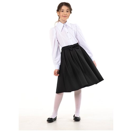 Школьная юбка MOORIPOSH, размер 128-64, черный