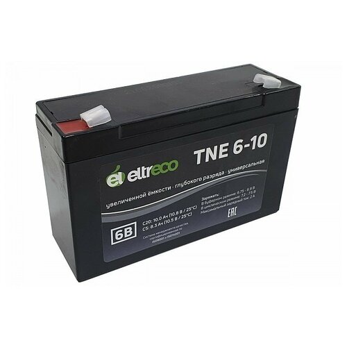 Тяговый аккумулятор ELTRECO TNE6-10 (6V10A/H C20)