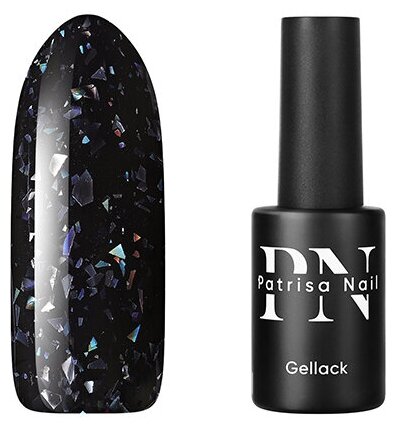 Гель-лак для ногтей Patrisa Nail Black&White №224 с глиттером, 8 мл