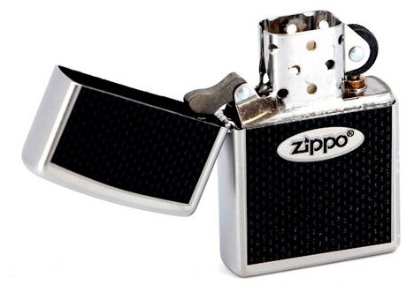 Зажигалка Zippo №205 Zippo Oval с покрытием Satin Chrome™, латунь/сталь, серебристая, матовая - фотография № 5