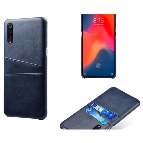 Чехол панель-накладка MyPads для Xiaomi Mi 9 из качественной импортной кожи с визитницей с отделением для банковских карт мужской женский синий чехол панель накладка mypads для xiaomi mi cc9e из качественной импортной кожи с визитницей с отделением для банковских карт мужской женский черный