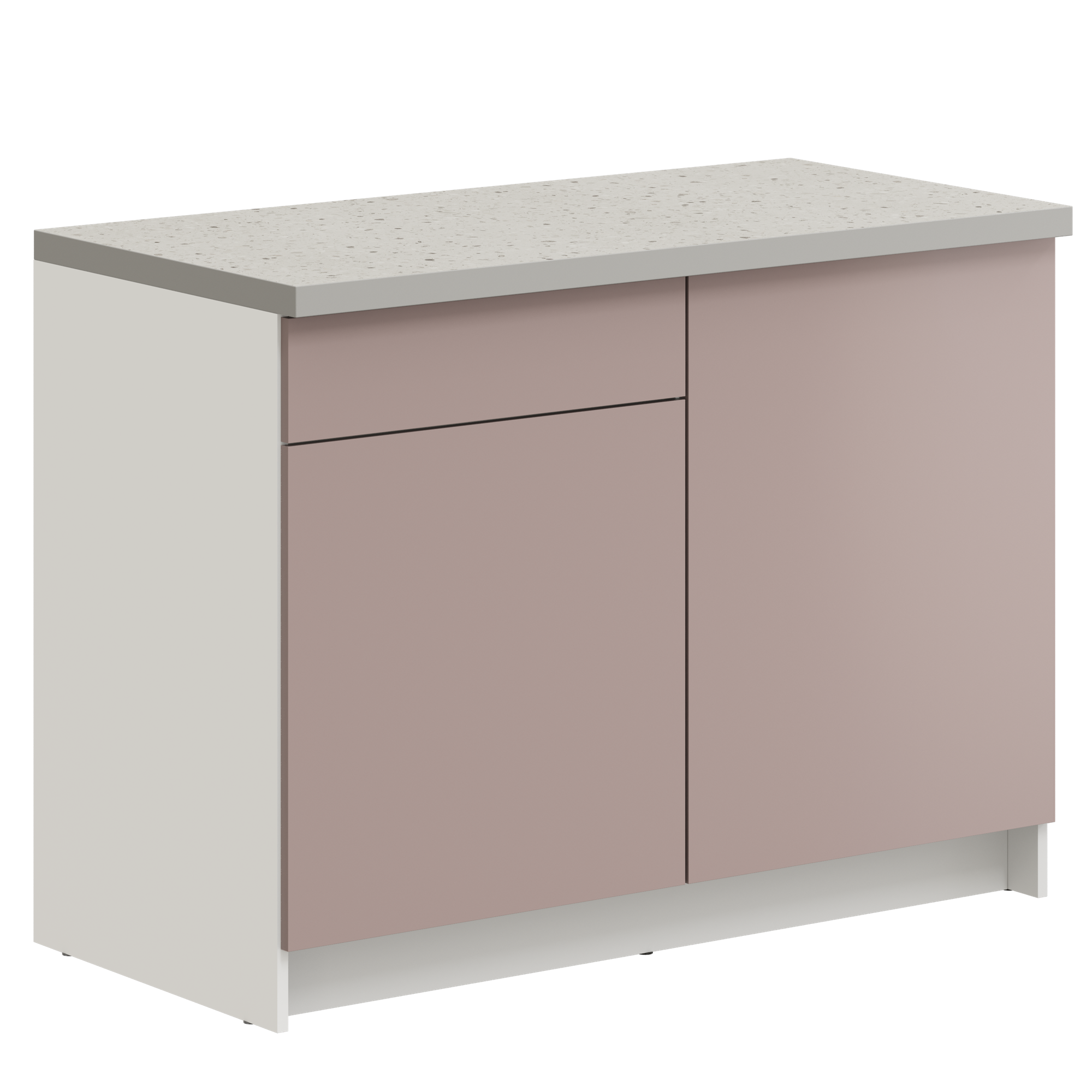 Кухонный модуль напольная тумба Pragma Elinda с дверцами и выдвижным ящиком, ШхГхВ 121х60х91 см, со столешницей, ЛДСП, пыльный розовый