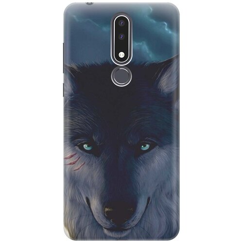 фото Re:paчехол - накладка artcolor для nokia 3.1 plus с принтом "взгляд волка"
