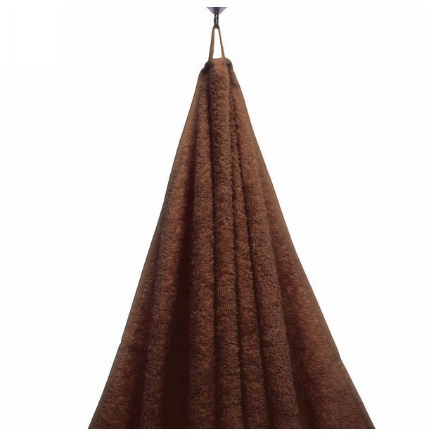 Полотенце махровое 100*150см «LUNA» цвет темно-коричневый 04040 плотность 360гр/м2 с петелькой-подвесом - фотография № 6