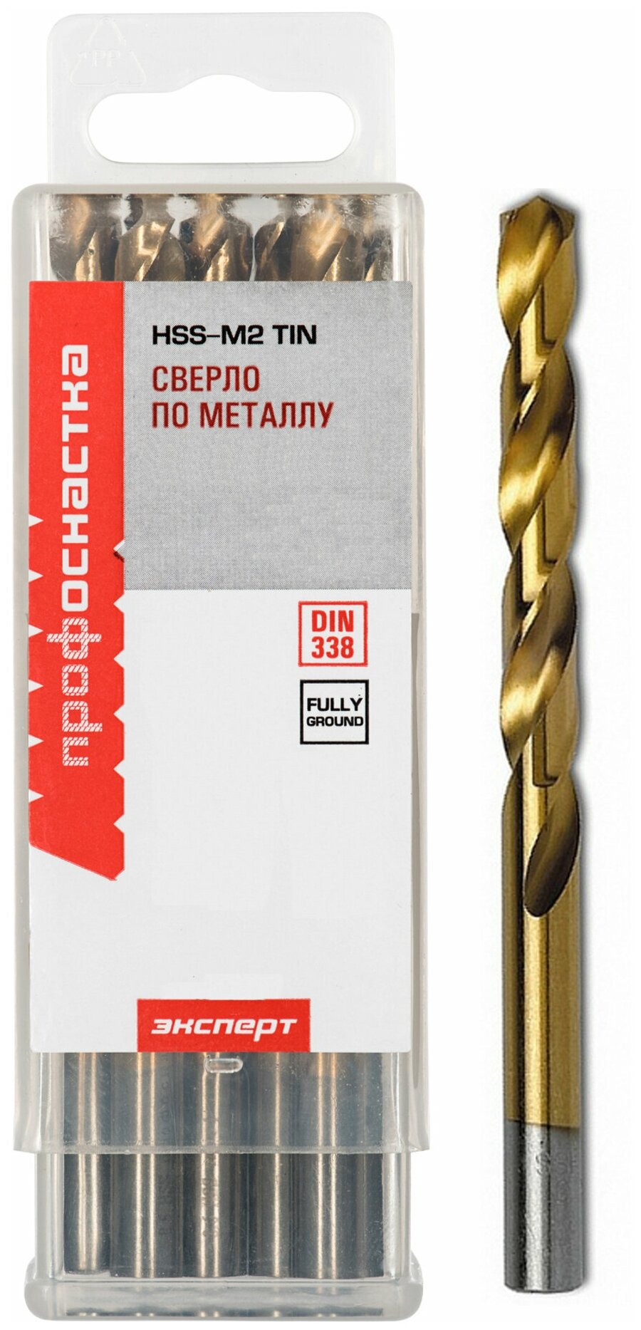 Сверло по металлу Профоснастка Эксперт №367, HSS-M2 TiN, 4 мм - фото №1