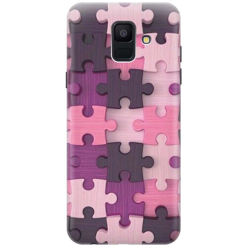 фото Gosso ультратонкий силиконовый чехол-накладка для samsung galaxy a6 (2018) с принтом "сиреневый паззл"
