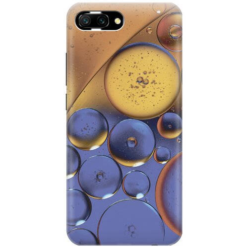фото Силиконовый чехол на honor 10 / хонор 10 с принтом "сине-желтые пузырьки" gosso