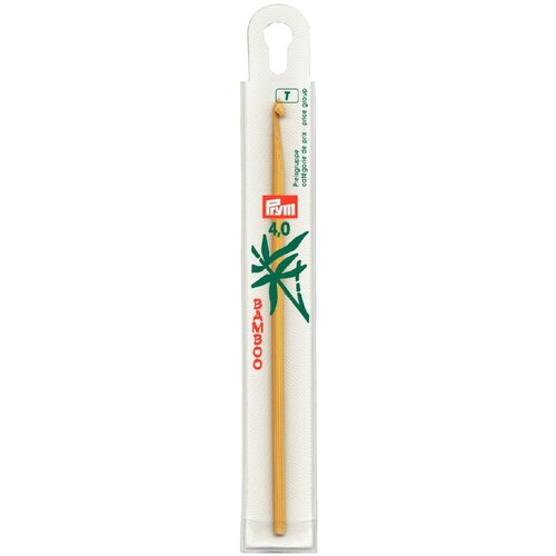 бамбуковый крючок для вязания 3 5мм длина 15см цвет бледно желтый Крючок д/пряжи бамбуковый, натуральный, 4мм/15см, 1шт в пакете 195604