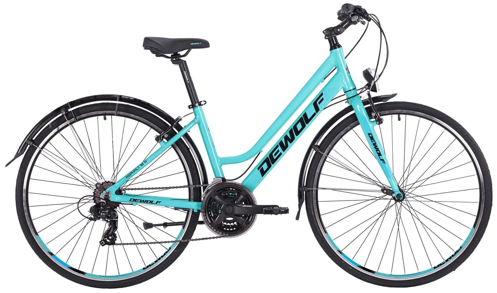 Городской велосипед Dewolf Asphalt 10 W (бирюза/черный/светло-голубой, рама 16)