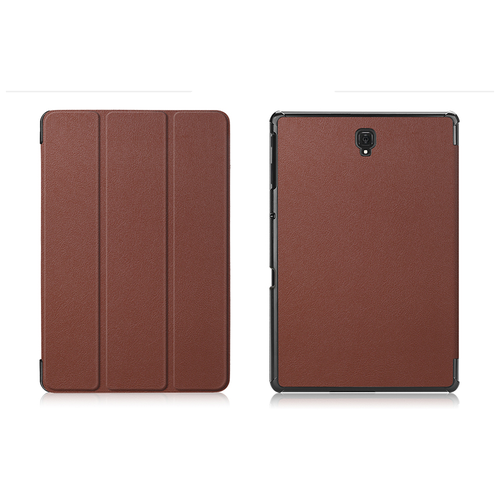 Чехол-обложка MyPads для Samsung Galaxy Tab A 10.5 SM-T590 SM-T595 (2018) тонкий умный кожаный на пластиковой основе с трансформацией в подставку коричневый