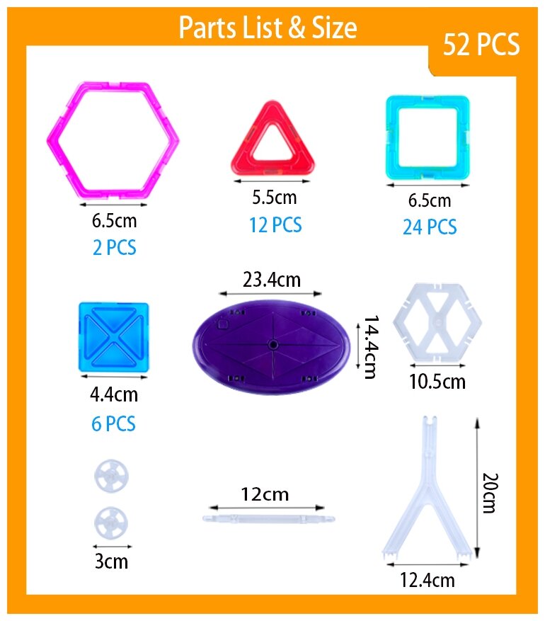 Магнитный конструктор Наша Игрушка 3D (52 дет.) - фото №8