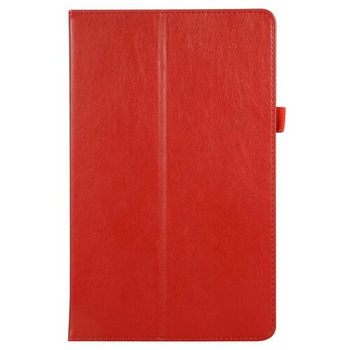 фото Чехол mypads бизнес класса для samsung galaxy tab a7 10.4 sm-t500 (2020) / samsung galaxy tab a7 10.4 sm-t500 / t505 (2020) с визитницей и держателем для руки красный натуральная кожа