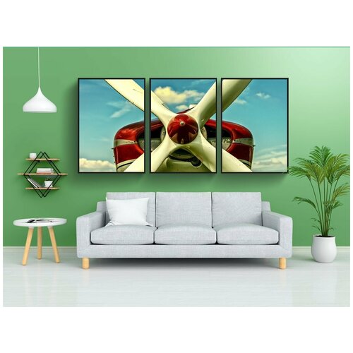 фото Набор модулных постеров для интерьера "пропеллер, самолет, винтовой самолет" 60x90 см. в тубусе, без рамки lotsprints