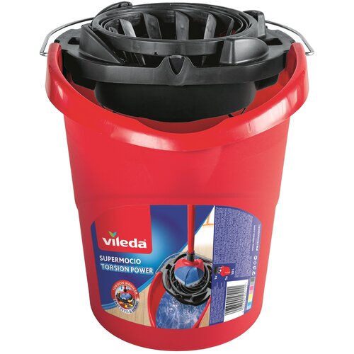 Виледа ведро с насадкой для отжима швабры вишмоп, красное 12 л