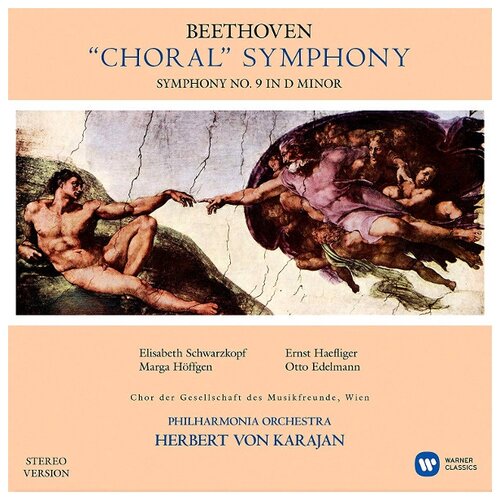 Warner Bros. Herbert Von Karajan, Philharmonia Orchestra. Beethoven: Symphony No. 9 Choral (2 виниловые пластинки)