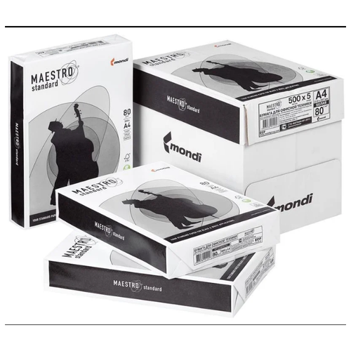 Бумага для принтера Maestro 80 г/кв. м, 500 листов 5шт / Бумага А4 5шт