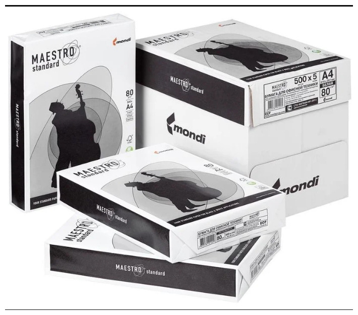 Бумага для принтера Maestro 80 г/кв. м, 500 листов 5шт / Бумага А4 5шт