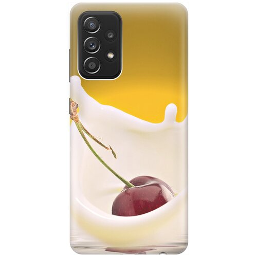 фото Ультратонкий силиконовый чехол-накладка для samsung galaxy a52 с принтом "ягода в молоке" gosso
