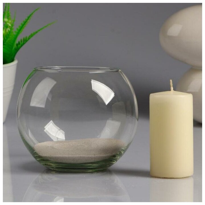 Ваза-шар "Classic" с белой свечой, 12×10 см, 9 ч, стекло - фотография № 2