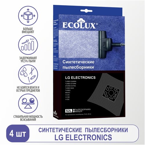 Ecolux Пылесборник синтетический для пылесоса LG (Тип TB-36) Magic,Turbo Storm, 4 шт. + 1 фильтр, S2L