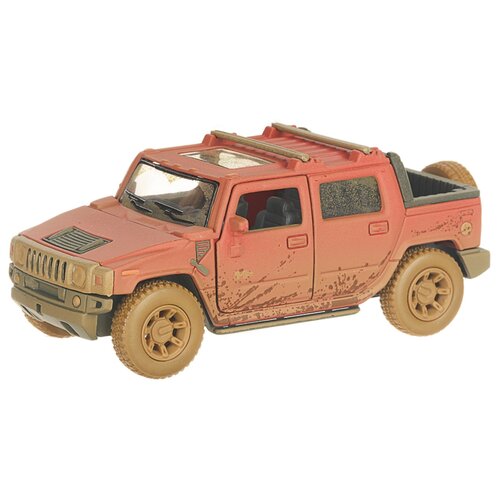 Машинка Serinity Toys Hummer Н2 грязный (5097DYKT) 1:40, 13 см, красный