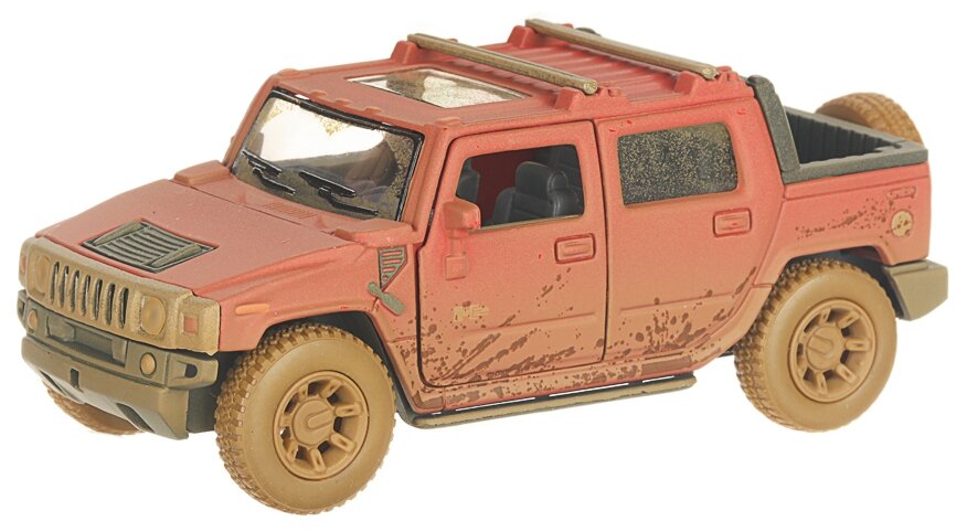 Машинка Serinity Toys Hummer Н2 грязный (5097DYKT) 1:40, 13 см, красный