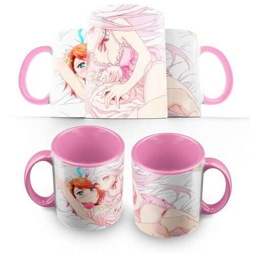 фото Кружка розовая юна из гостиницы юраги (аниме, персонаж, девочка) -2 creative mug
