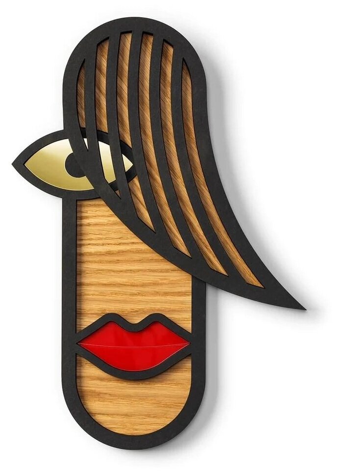 Настенная маска/панно деревянная на стену для дома и офиса / украшение настенное Современная Девушка