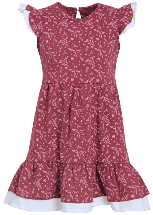 Платье Ивашка, размер 98, красный, бежевый