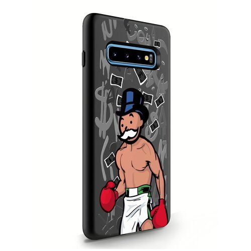 фото Черный силиконовый чехол musthavecase для samsung galaxy s10 plus monopoly boxing/ монополи боксер для самсунг галакси с10 плюс противоударный