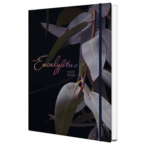 фото Записная книжка a5, 96л., 7бц полином "eucalyptus", 70г/м2, на резинке, ляссе, soft-touch, выб. лак