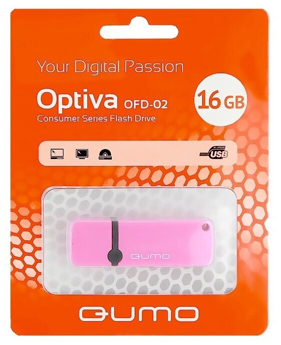 QUMO Флешка 16Gb QUMO Optiva 02 USB 2.0 розовый