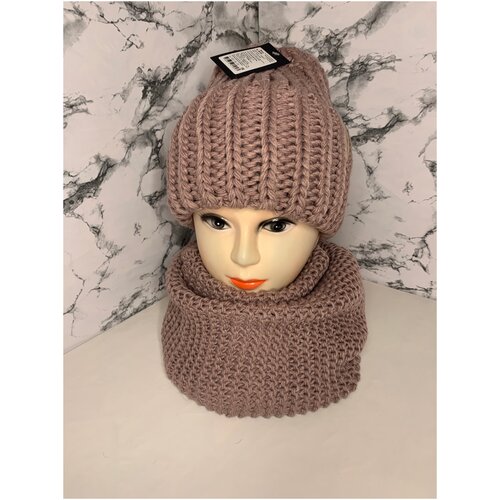 фото Комплект женский зимний шапка и снуд ysg