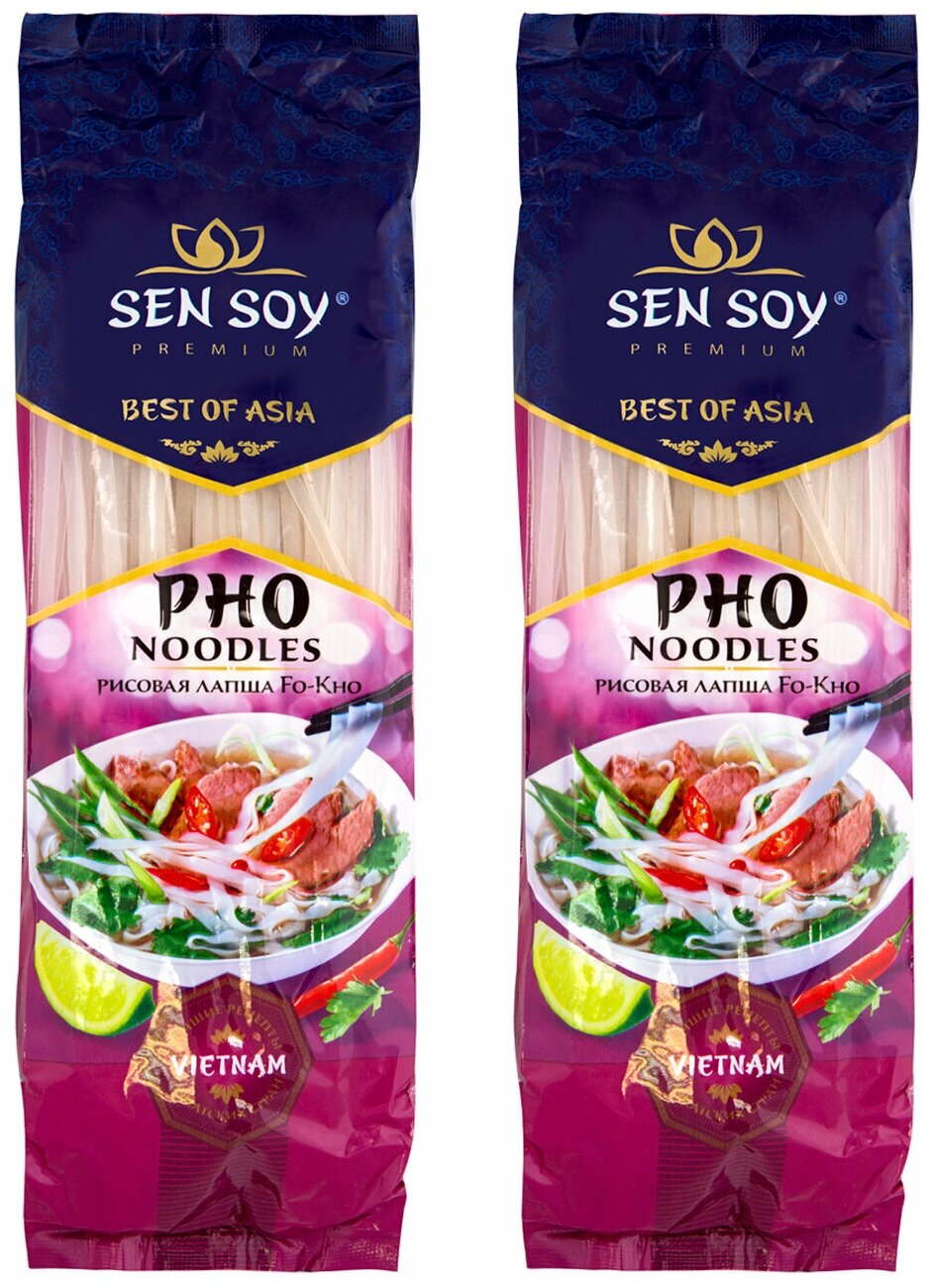 Рисовая лапша FO KHO ФО-ХО Sen Soy Premium 2 штуки по 200 гр - фотография № 1