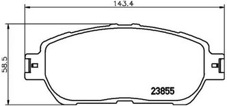 Дисковые тормозные колодки передние NISSHINBO NP1024 для Lexus, Toyota (4 шт.)