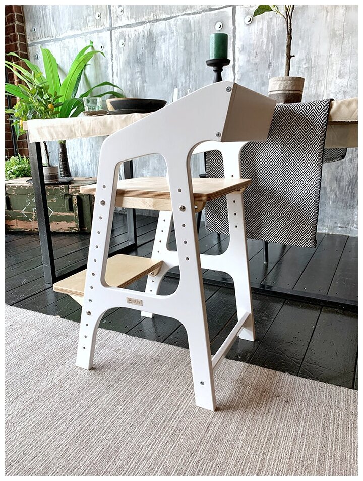 Растущий стул FORLIKE с подлокотниками, белый/дерево - фотография № 6