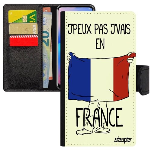 фото Простой чехол-книжка для // iphone 7 // "еду во францию" страна рисунок, utaupia, белый