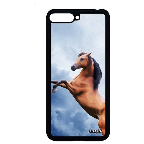 фото Противоударный чехол на телефон // huawei y6 2018 // "лошадь" конь лощадка, utaupia, голубой