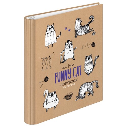 Тетрадь на кольцах А5, 120л, 7БЦ, ArtSpace Рисунки. Funny cats, глянцевая ламинация комплект 7 шт тетрадь на кольцах а5 120л 7бц artspace рисунки funny cats глянцевая ламинация