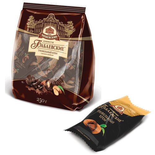 Конфеты шоколадные бабаевский, с трюфельным кремом, 200 г, пакет, ББ16456 Комплект - 3 шт .