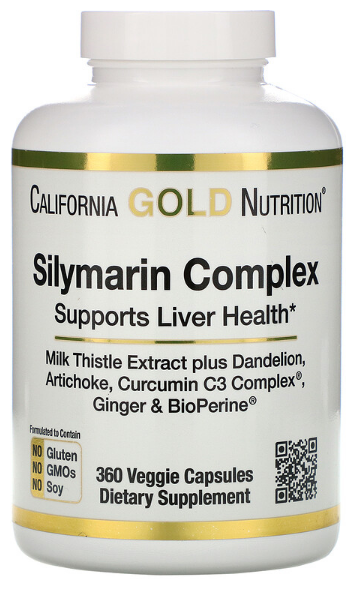 California Gold Nutrition Silymarin Complex капс., 20 г, 360 шт.