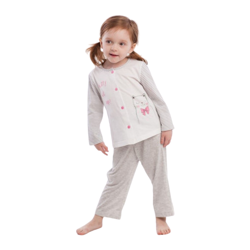 Пижама для девочки, рост 92 см, цвет серый