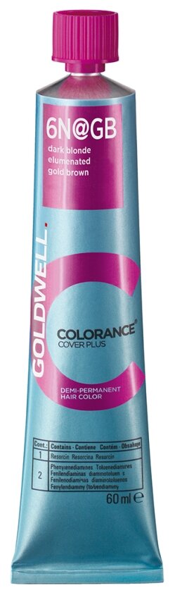 Goldwell Colorance Cover Plus тонирующая крем-краска для волос, 6N@GB тёмный блонд с золотисто-бежевым сиянием (золотая кора), 60 мл
