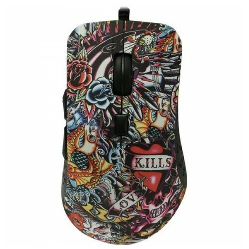 Мышь Qumo Splash M40 проводная оптическая 6 кноп подсв 7 цв 1200160024003200 dpi waterprinting 178000₽