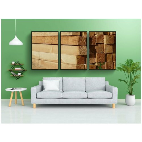 фото Набор модулных постеров для интерьера "бар, резать, пиломатериалы" 60x90 см. в тубусе, без рамки lotsprints