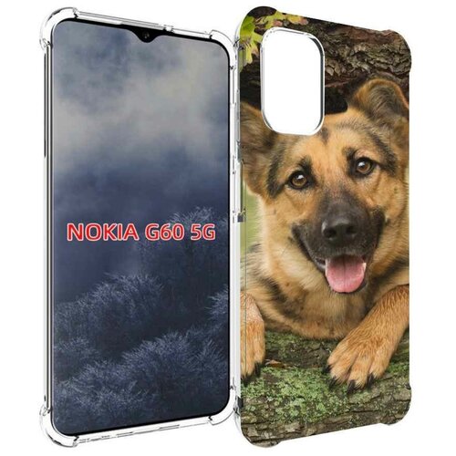 Чехол MyPads Собака-на-дереве для Nokia G60 5G задняя-панель-накладка-бампер